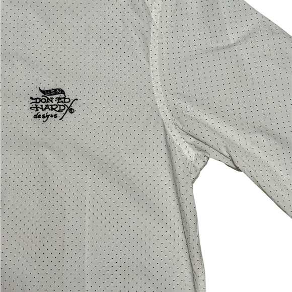 ED HARDY Men's Long Sleeve Button-Up Casual Shirt - White, X-Large - Picture 5 of 12